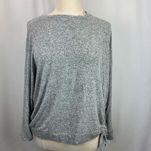 Market & Spruce gray tie detail lightweight sweater 3X